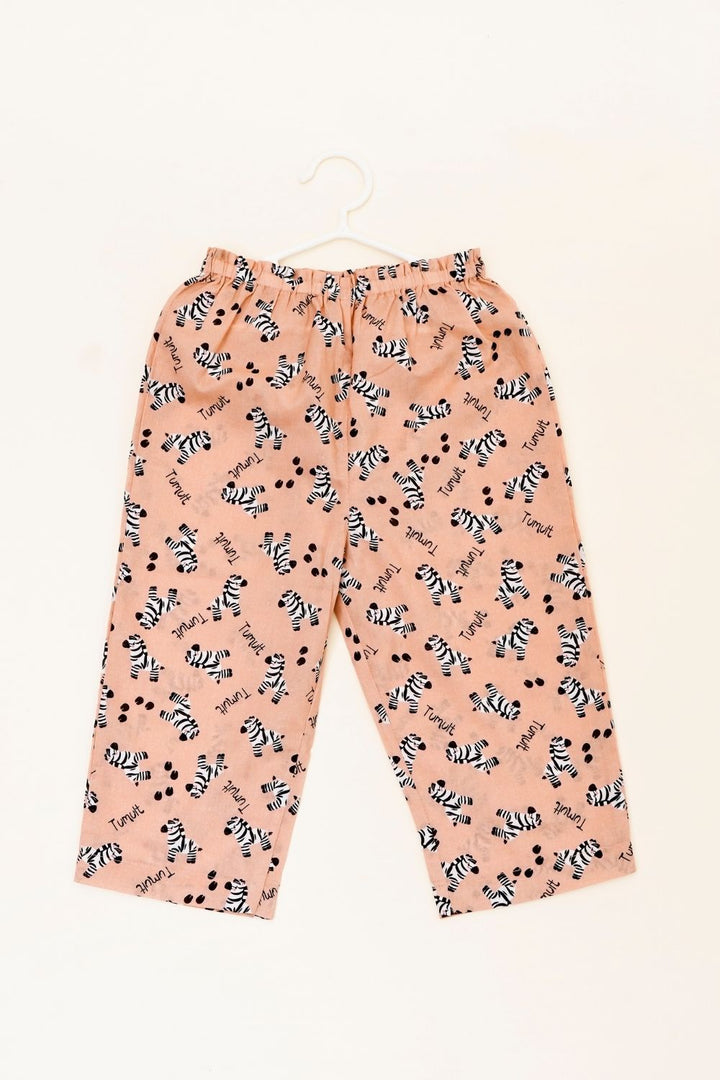 Salmon Zebra Frill Pajama Set